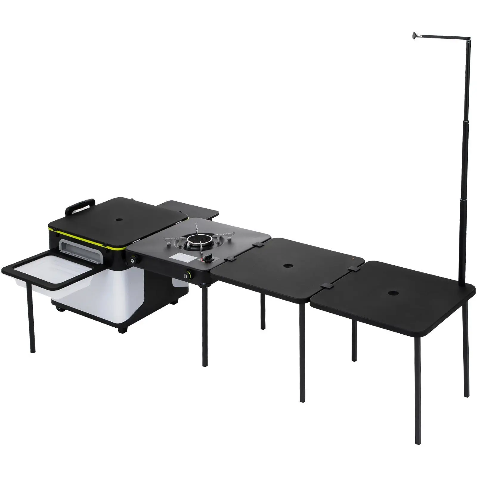 

VEVOR Outdoor Mobile Kitchen, Portable Multifunctional Camp Box with Wheels All in One Integrated Cooking Station with Windproof
