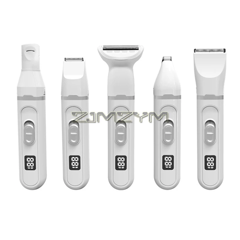 ชุดกรรไกรตัดขนสุนัขเสียงที่ตัดขนชาร์จไฟได้เครื่องโกนเล็บที่เงียบไร้สายสำหรับแมว