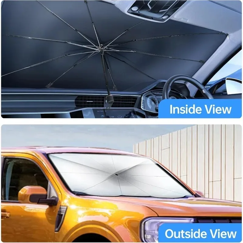 With Heat Insulation & UV Protection for Cars, SUVs, Trucks Car Windshield Sun Shade Umbrella – Foldable Front Window Sunshade
