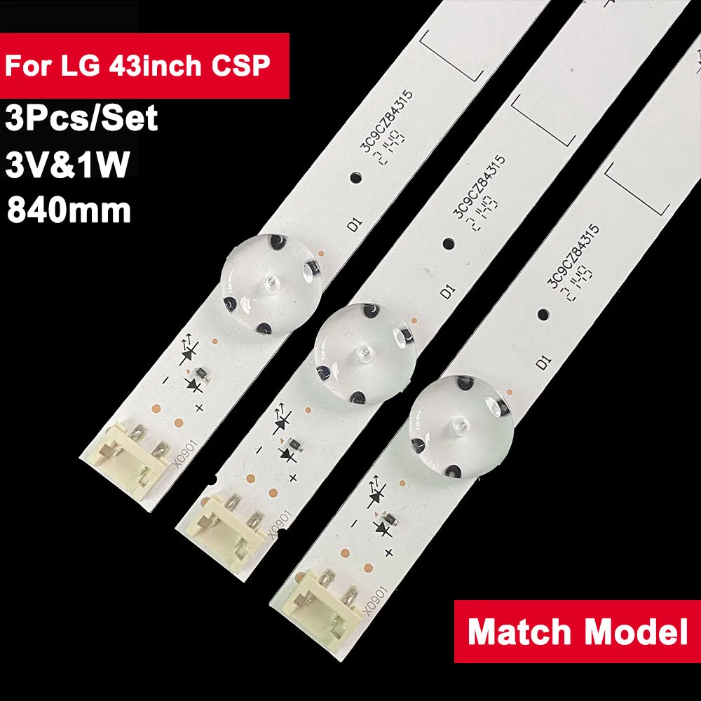 

3Pcs 3V LED Backlight Strip For LIG 43LH5100 43LH615V 43LH7500 43LH604V 43LH570V 43LH590V 43LH510V 43LH5700 43LH630V 43LW540S 43