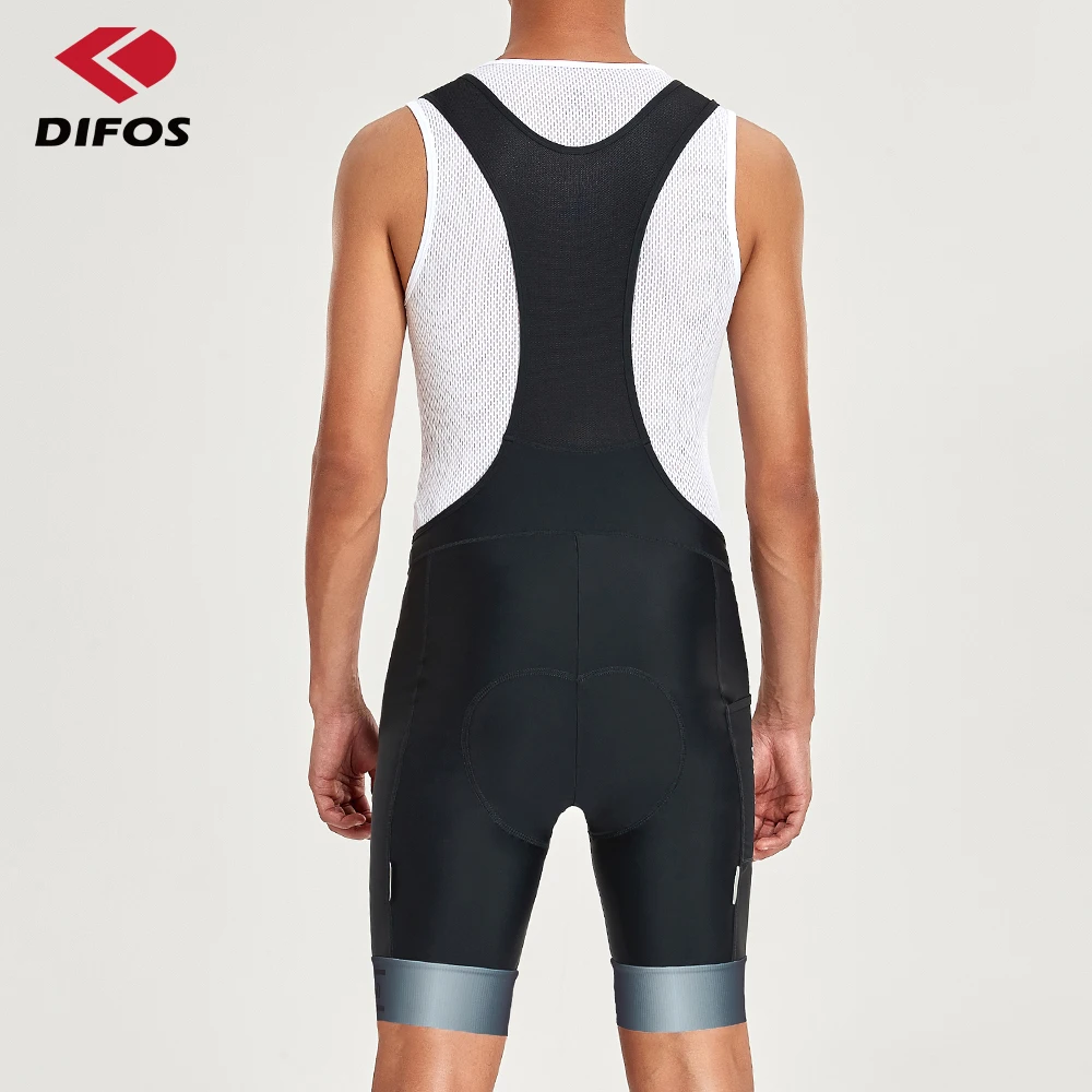 กางเกงปั่นจักรยานแบบมีสายเอี๊ยมสำหรับผู้ชาย Difos ระบายอากาศได้ดีสำหรับฤดูร้อน พร้อมแผ่นรอง 4D กางเกงรัดรูปสำหรับปั่นจักรยานกลางแจ้ง แห้งเร็ว เหมาะสำหรับจักรยานเสือภูเขา/จักรยานถนน กางเกงขาสั้นแบบมีสายเอี๊ยม