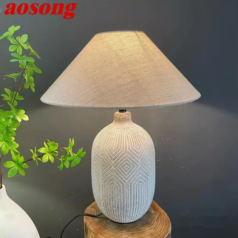 

AOSONG Contemporary CeramicTable Lamp Creativity Living Room Bedroom Study Hotel Homestay engineering Desk Light