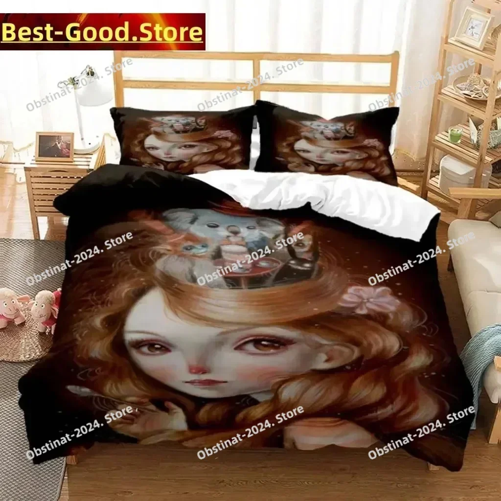 Cartoon Strange Doll Personalized Bedding Set Printed single Comforter Quilt Bed Cover Pillow Case 3 Pieces Sets Kids Adult Size
