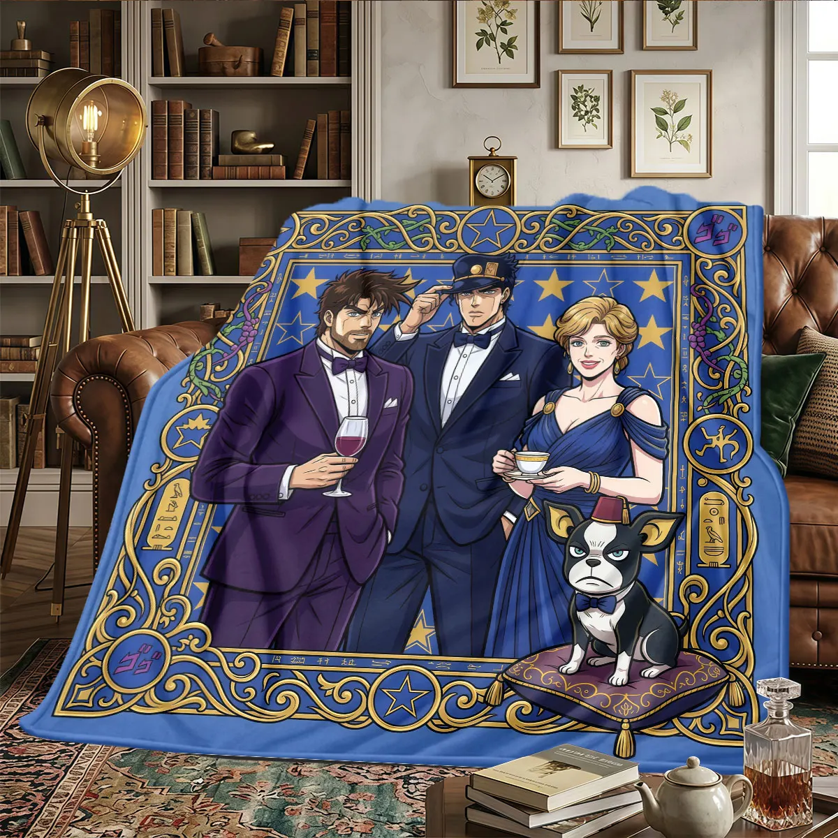 JoJos Bizarre Adventure Patterns Home Blanket High quality All Seasons for Sofas Beds Warmth and Comfort Birthday Gifts -HE41