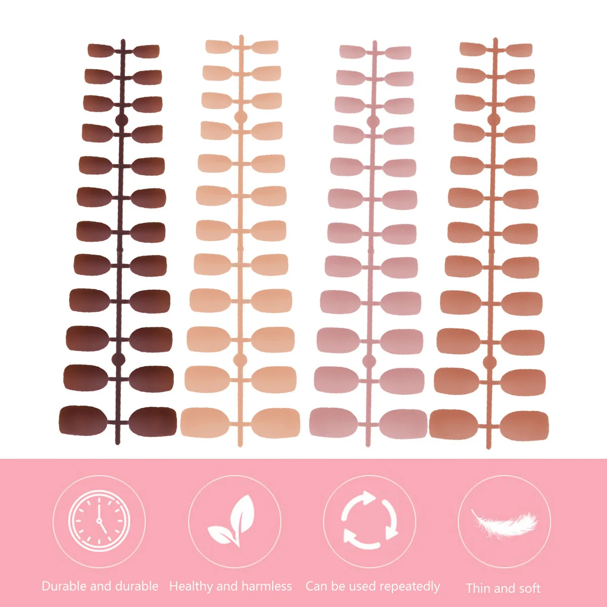 96 قطعة من ملصقات الأظافر غير اللامعة، مجموعة كاملة من ملصقات الأظافر المزيفة ذات المظهر الواقعي، سهلة الاستخدام لفن الأظافر لفكرة هدية المهرجانات النسائية #5