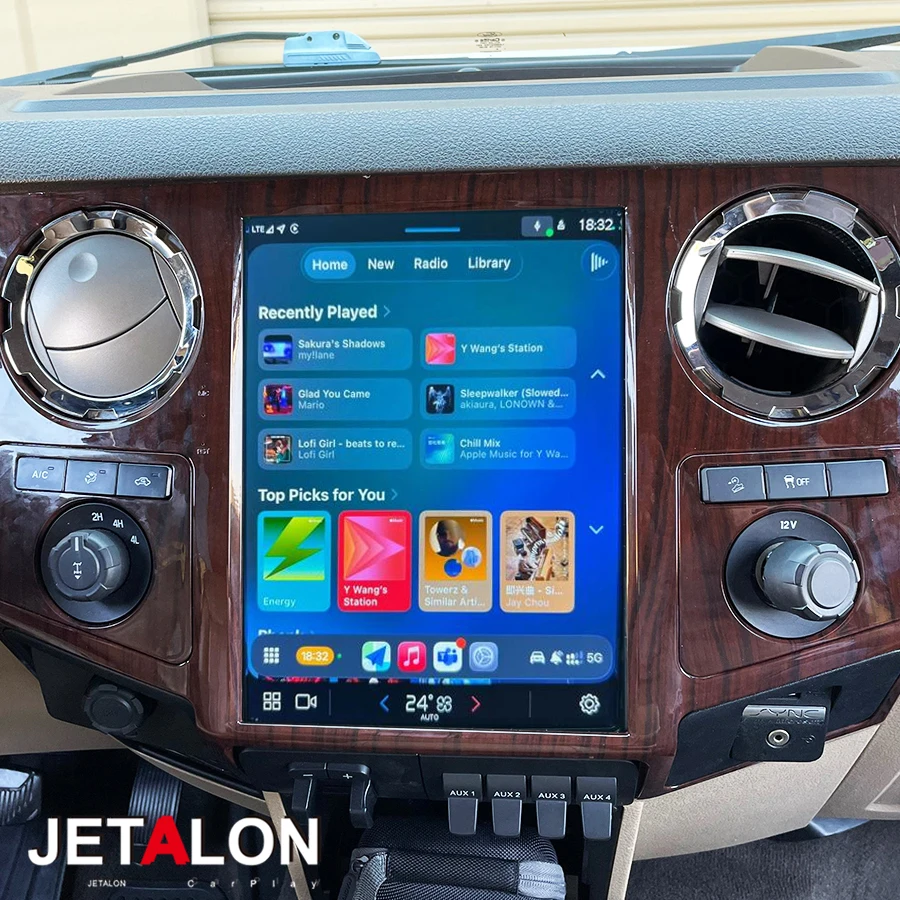 

Экран с поддержкой Android Auto для Ford F250 F350 2008-2016, автомобильная магнитола с CarPlay, мультимедийный проигрыватель, GPS-навигация, головное устройство