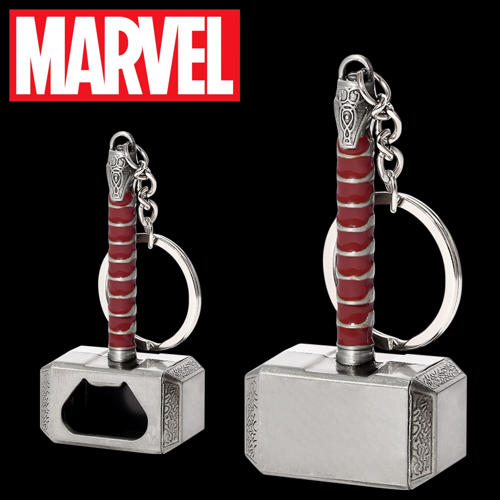 Marvel The Avengers Superhero Keychain Thor Hammer Mjolnir Style Metal Pendant Multifunction Keyrings Portable Bottle Opener