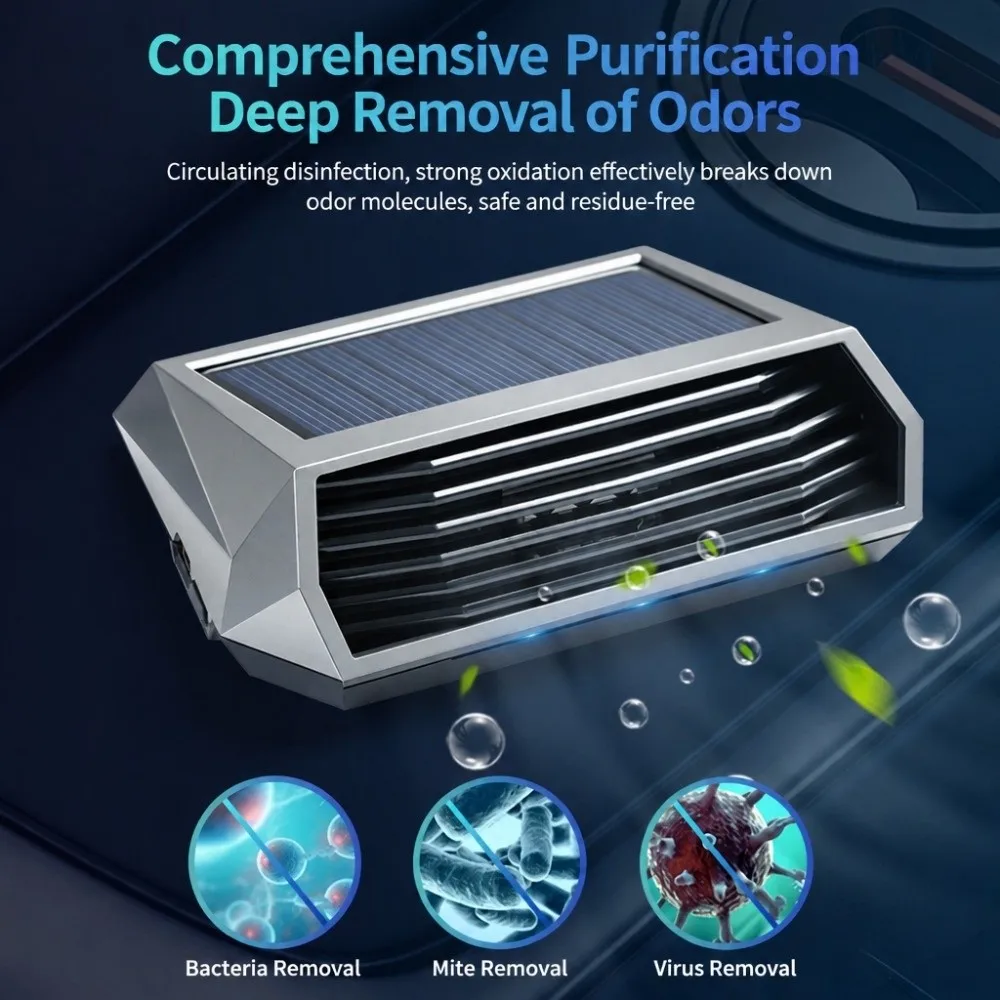 Automatic Operation Solar Purifier Built-in Vibration Sensor Vibration Sensor Car Mounted Purifier Automatic Start Solar Powered