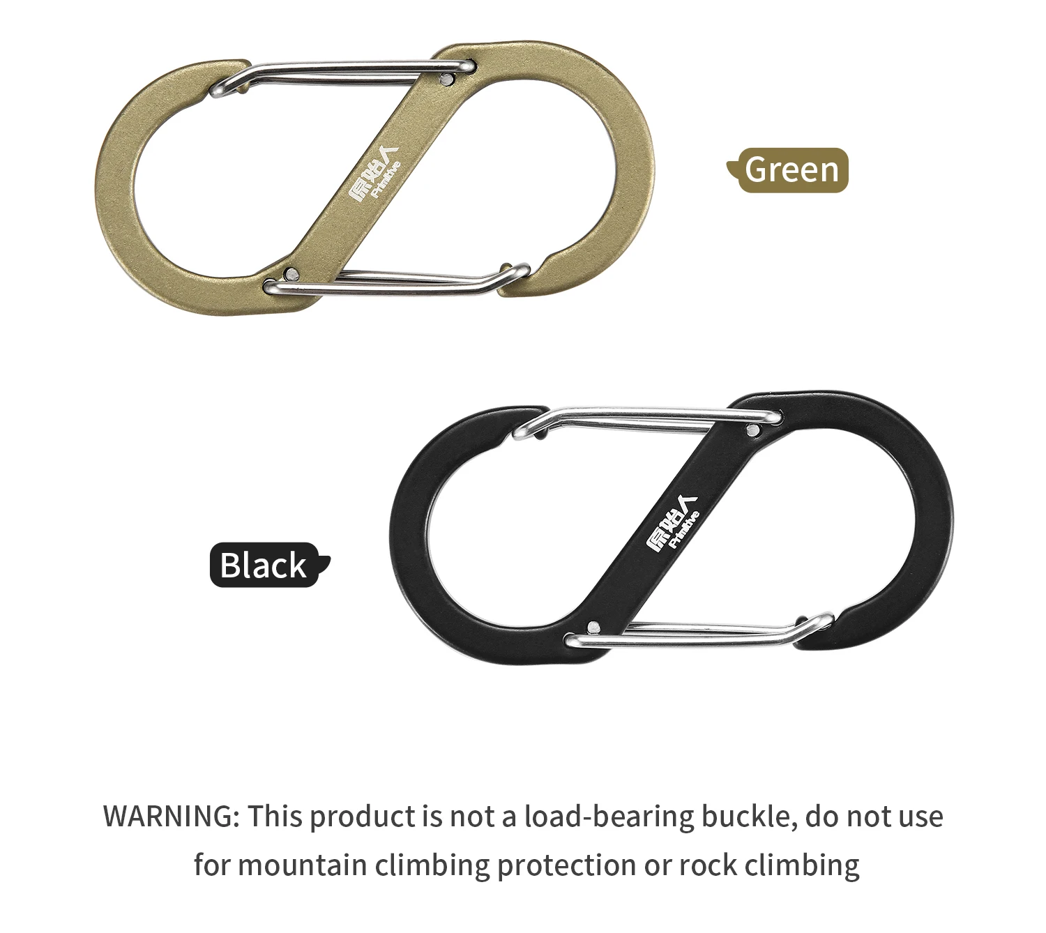 PRIMITIVE Karabinerhaken, leichter Karabiner aus Aluminiumlegierung, D- und S-förmiger Doppelverriegelungshaken, robuster Federhaken, kleiner Schlüsselanhänger-Karabiner – Detail 8