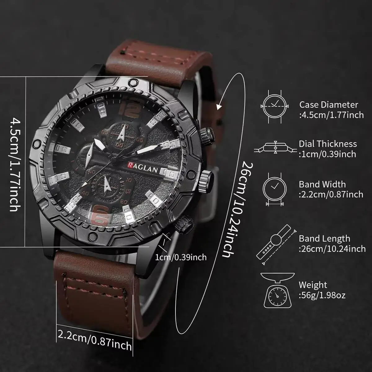 5 قطعة/المجموعة أزياء الرجال الساعات عارضة حزام من الجلد العربية الهاتفي الكوارتز ساعات المعصم مجموعة Reloj Hombre (بدون صندوق)