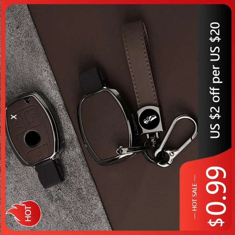 

Для MERCEDES-BENZ Hub Caps Металлический кожаный чехол для автомобильных ключей для Mercedes Benz A B C E Class GLS GLA GLK GLC CLS CLA AMG W204 W20