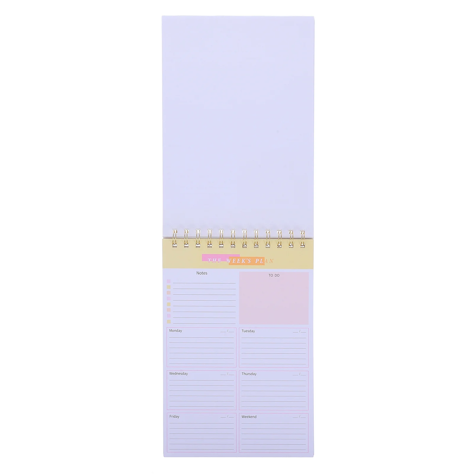 

Weekly Notepad Smooth Writing Paper Portable Lightweight School Home Use Spiral Weekly Planning Pad Desk