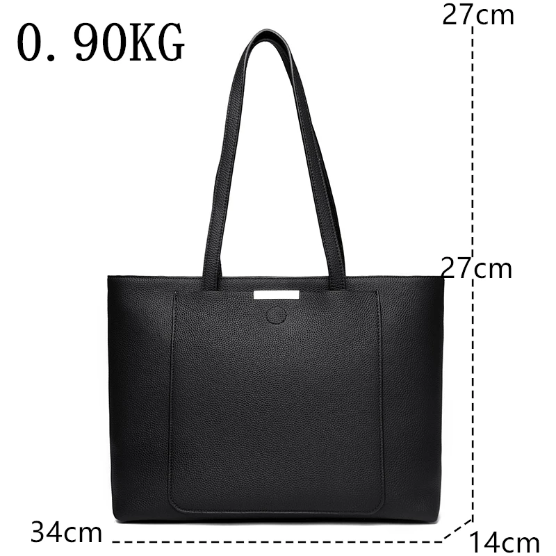 High Quality Genuine Leather Handbag Casual Large Capacity Tote Bag Women Fashion Cow Leather Large Size Underarm Shoulder Bag