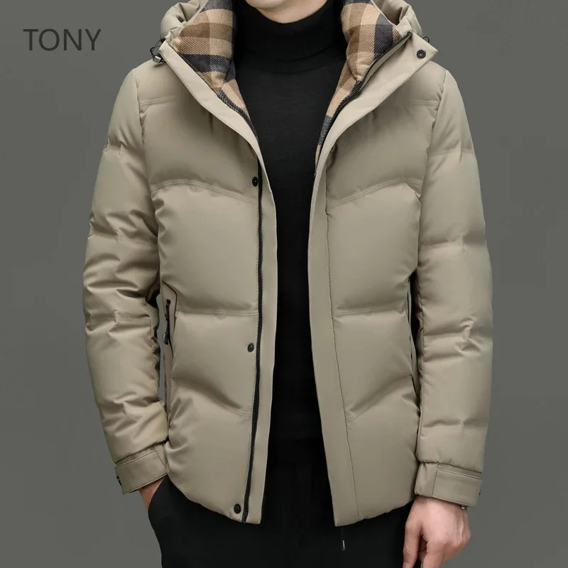 Men's Winter Down Jacket Hooded Short s Designer Clothes Men Duck Padding Padded 2025 Man Coats