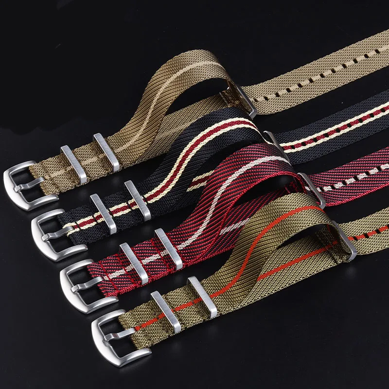 Correa de nailon de 18mm, 20mm y 22mm, correa de reloj de lona, pulsera deportiva suave y cómoda para correa de reloj de repuesto Universal Seiko