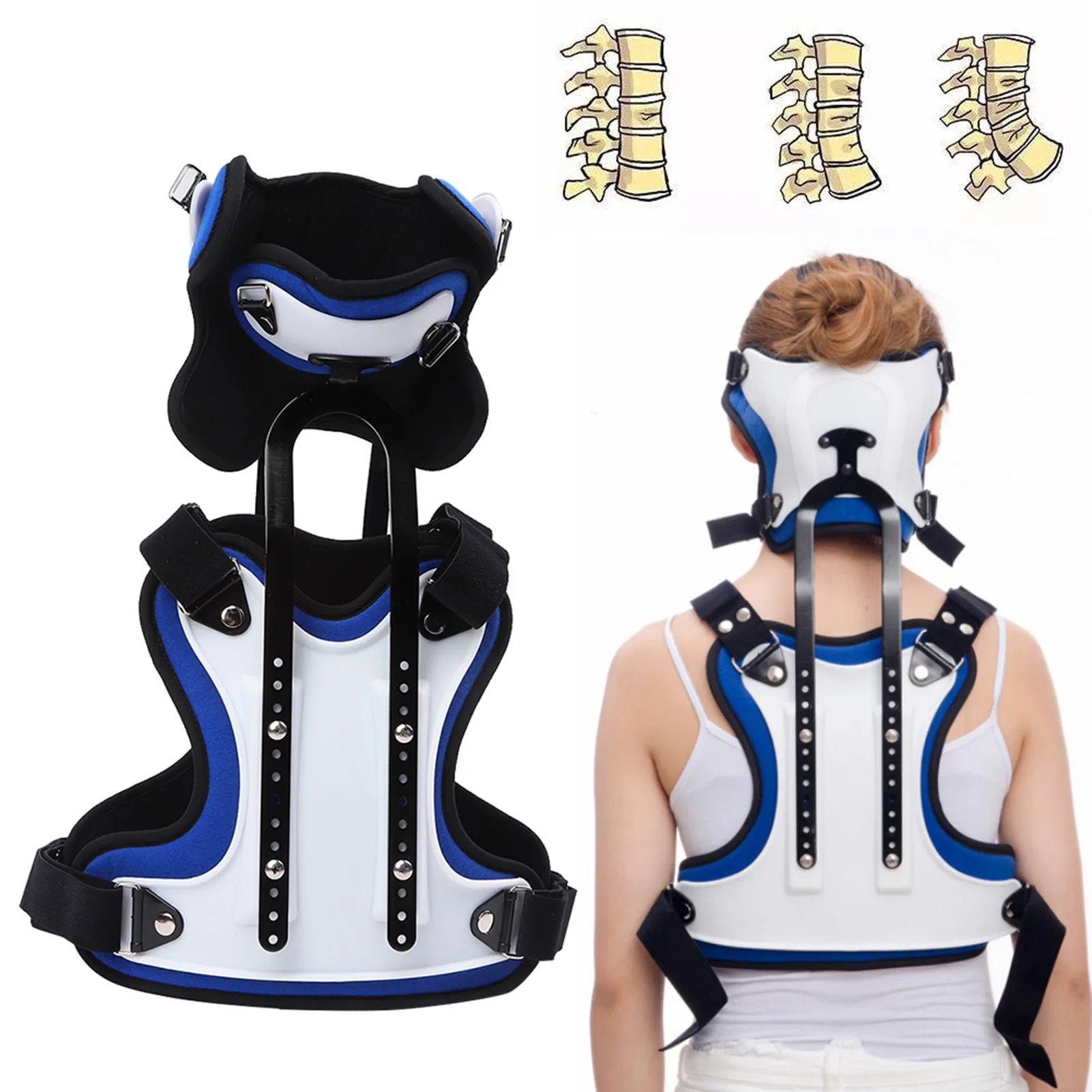 Head Neck Chest Orthosis Adjustable Cervical Thoracic Orthosis U Lumbar Support Comfortable Breathable Not Sultry Health Beauty