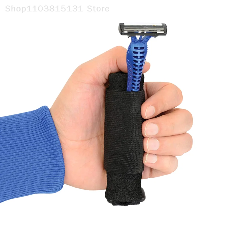 1 زوج أدوات التغذية للمرضى المسنين المعاقين مطاطا الأكل المساعدة أواني الكفة حامل حزام أدوات المائدة تحديد النايلون الفرقة