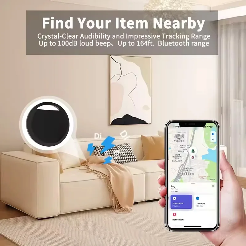4/1 قطعة جهاز تعقب مضاد للفقد لاستبدال Apple Airtag عبر Find My Bluetooth GPS Tracker للأمتعة IOS MFi Key Finder