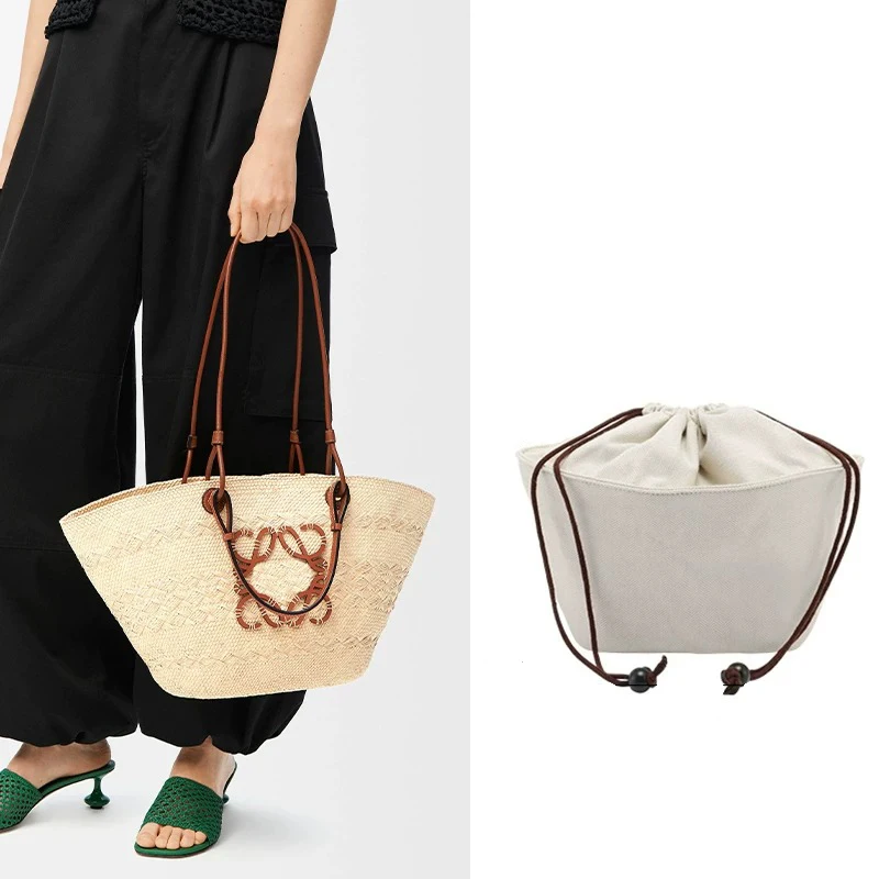 drawstring-bag-organizer-insert-shoulder-strap-for-anagram-basket-s-m-l-straw-woven-bag-support-inner-liner-bags-accessories