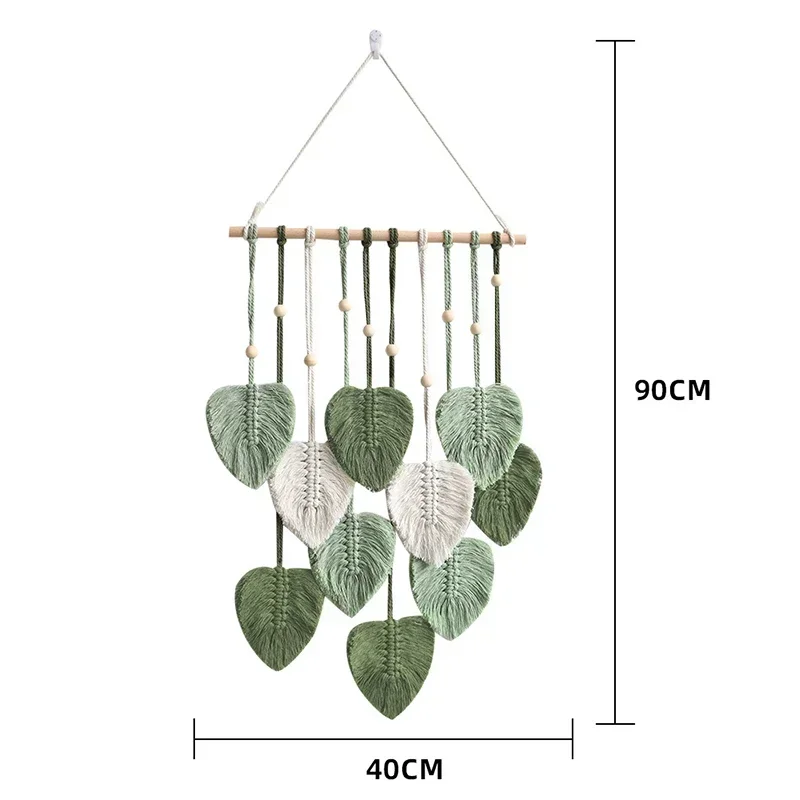 

Ornament Bohemian Decoration Macrame For Craft Decors Leaf Tapestry Hanging Home Tassels Hand-woven Living Room Leaves Wall