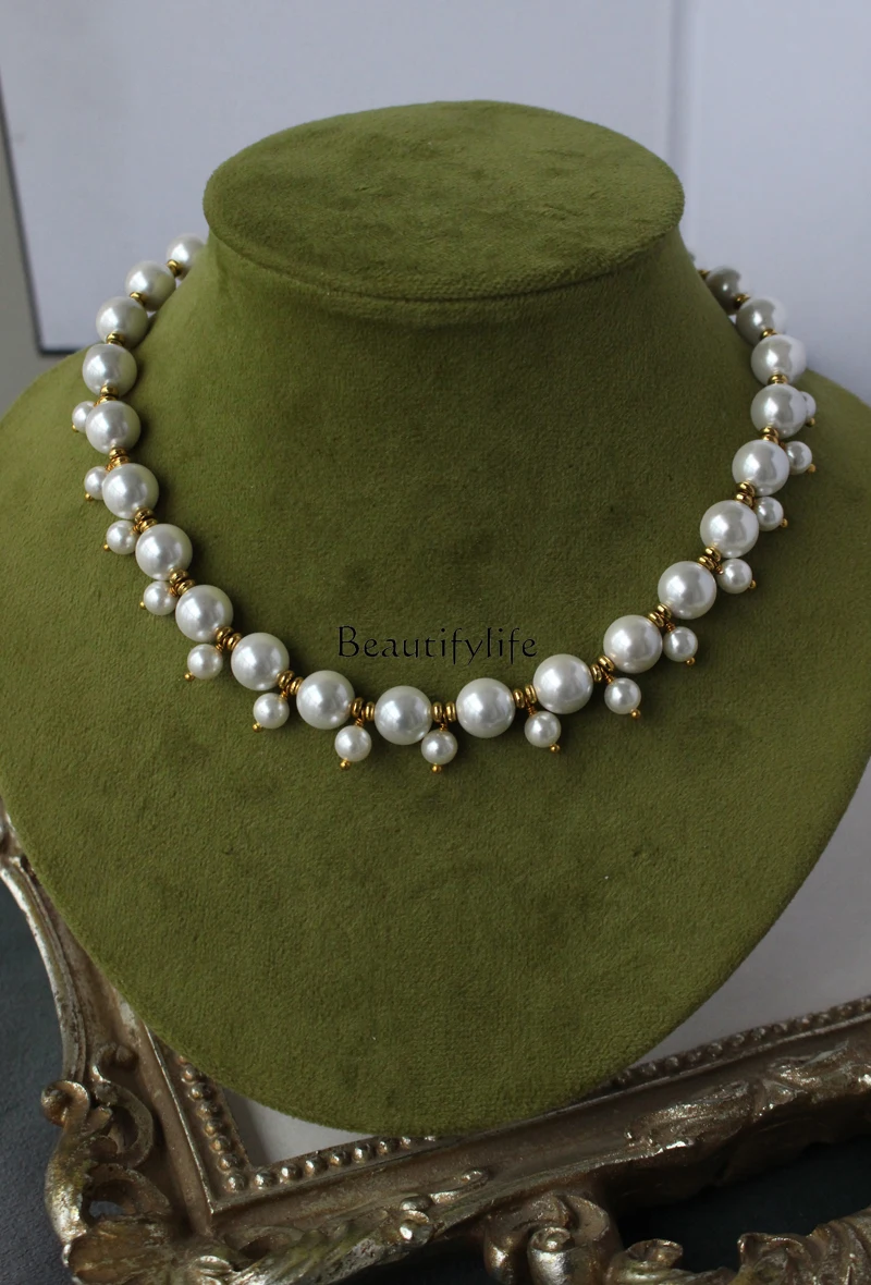 

Faux Pearl Court Texture Mini Vintage Neck Accessories