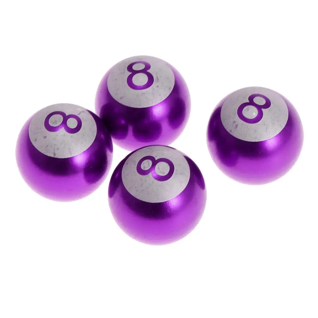 Tire Air Valve Stems Cap Set 8 Ball Style Durable Metal Copper Dust Cover for Auto Wheels