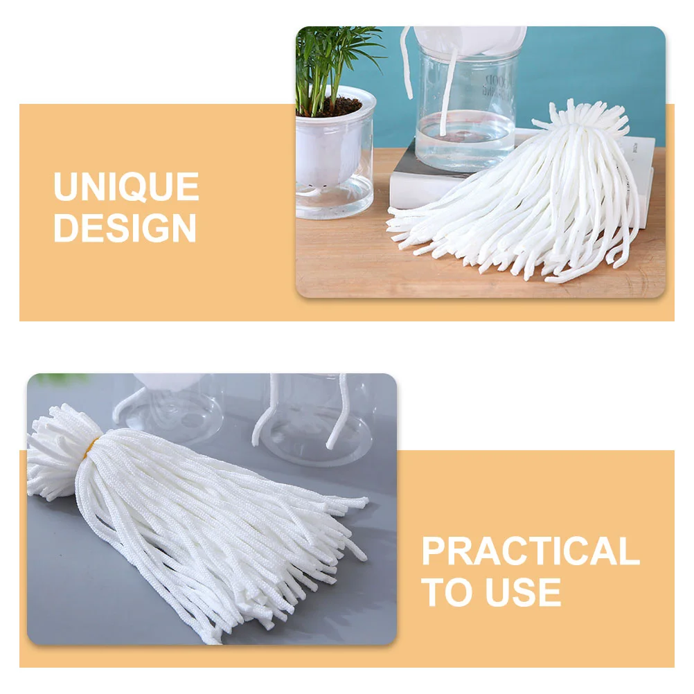 100 Pcs Plant Absorbent Cotton Rope Hanging Basket Watering Device Potted Wick Cord for Irrigation White