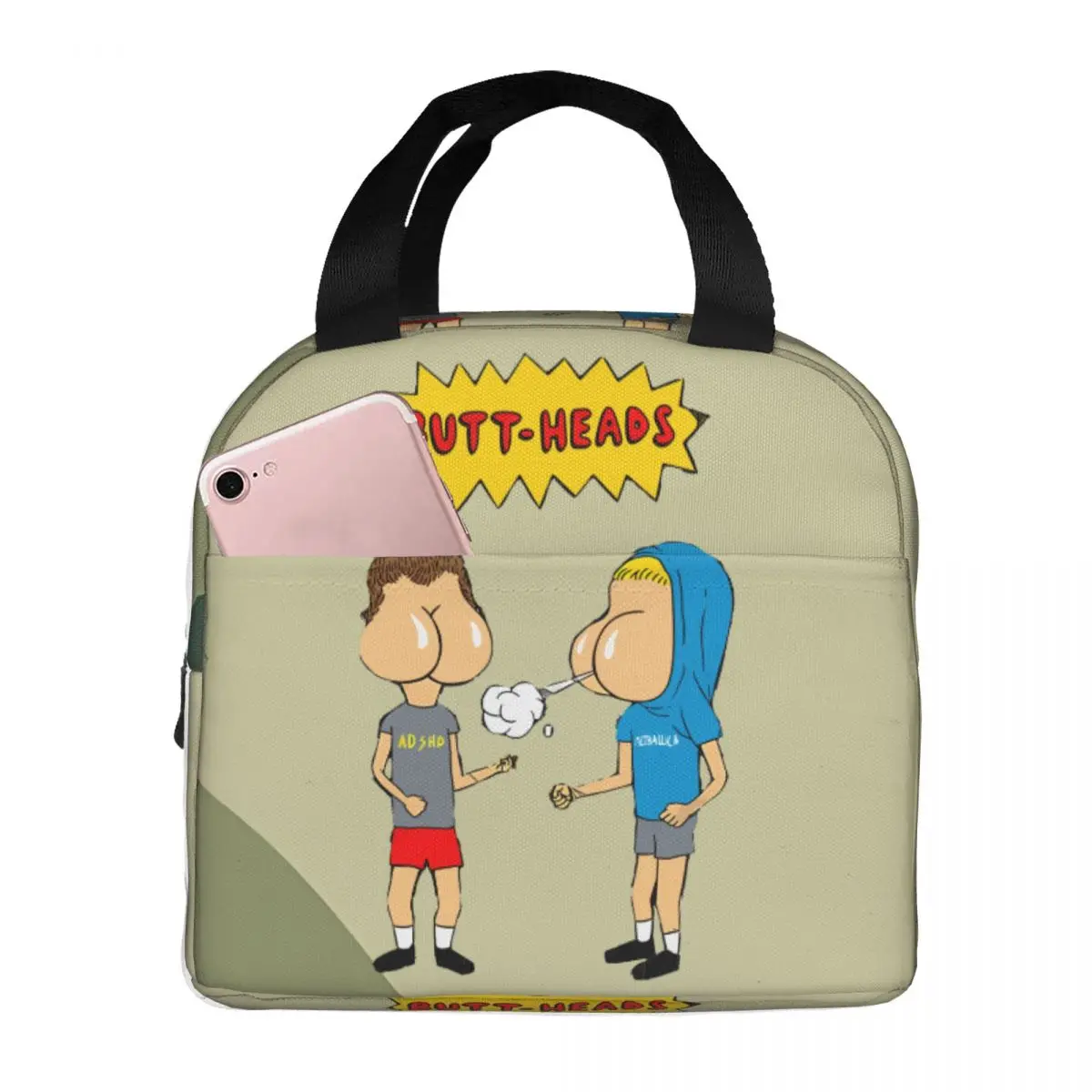 School Groovy Durable Waterproof Breakfast Beavis and butt-head Hand Bag Students Lunch Container