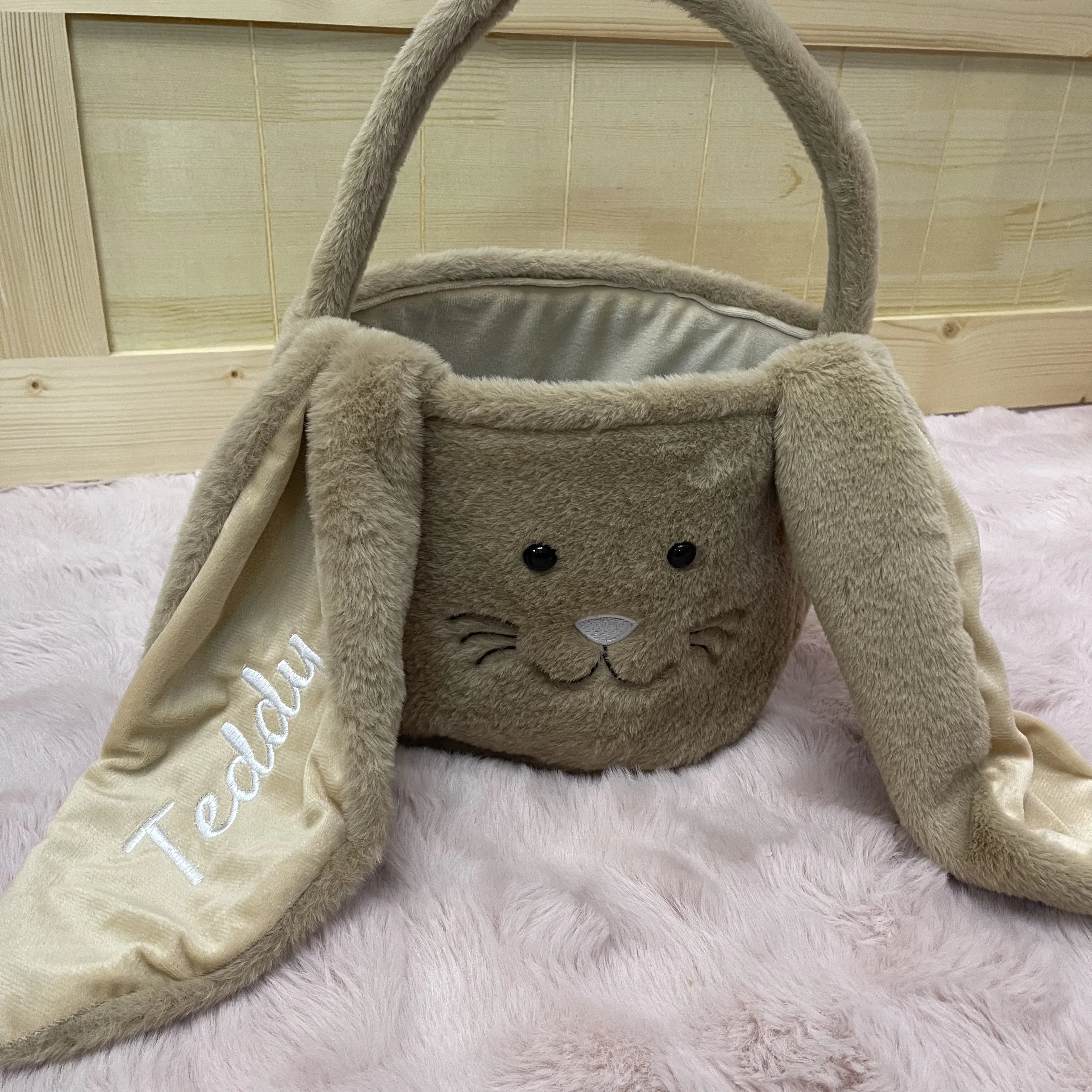 Bunny Bag personalizado para crianças, nome personalizado, ovo, caça, Rhappy, festa de Páscoa, primeiro, menino, menina, bebê, criança, menino, menina, presente