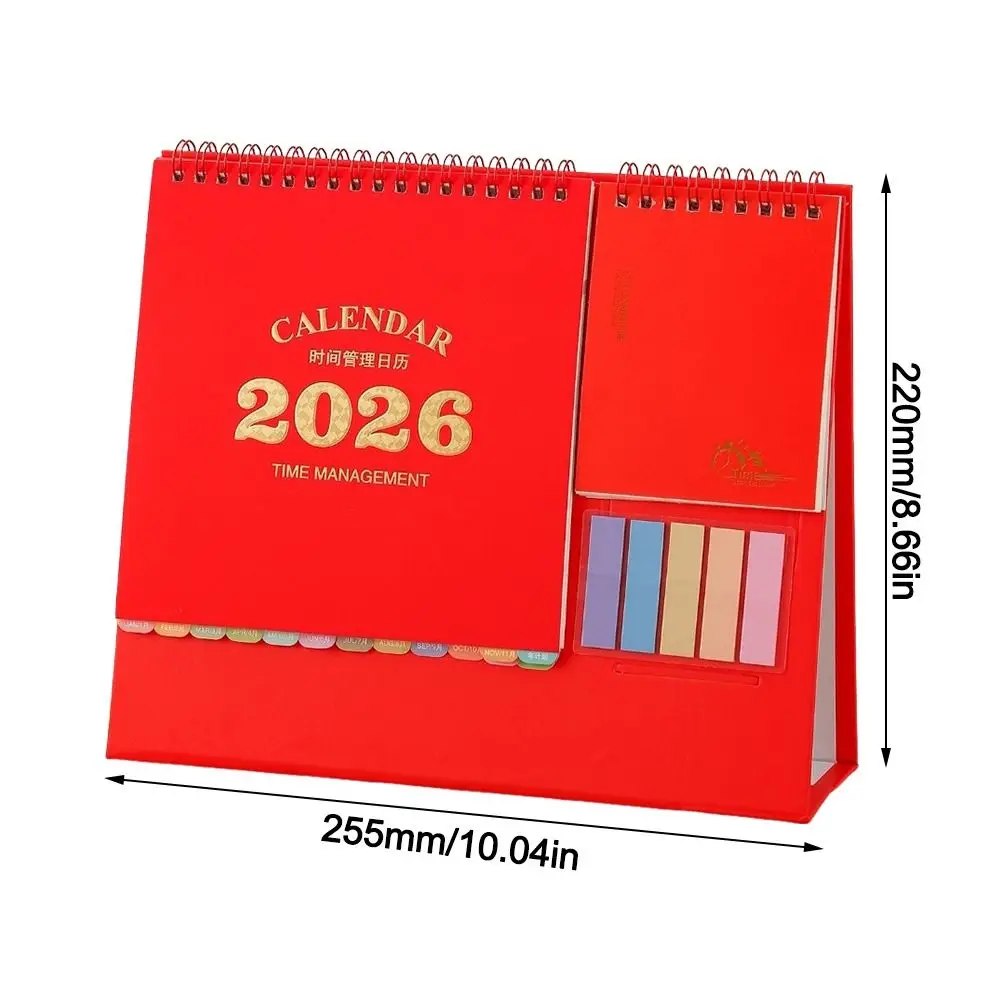 يقف 2026 سطح المكتب أجندة مكتبية /رزنامة مكتبية وظيفة مذكرة ورق سميك قابل للكتابة التقويم طوي إدارة الوقت الجدول التقويم