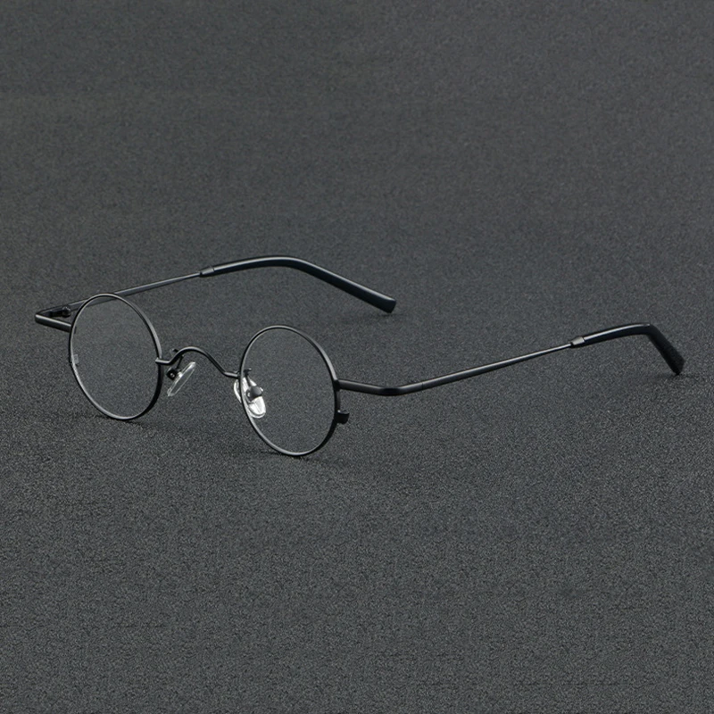 VCKA Anti Blue Discolor Myopia Glasses Frame Men Retro Round Pure Titanium Eyeglasses Women Prescription Eyewear -0.5 to -6.0