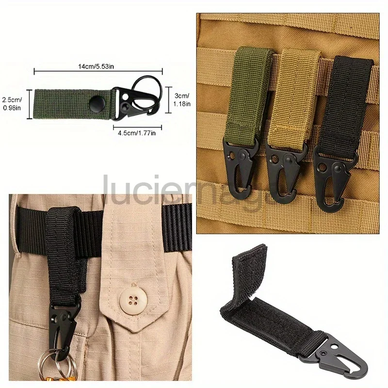 LUC Tactical Molle Pouch with US Flag Patch, D-Ring and Gear Clip Belt Waist Bag For 6.7" Cell Phone Case Molle Attachment Bags