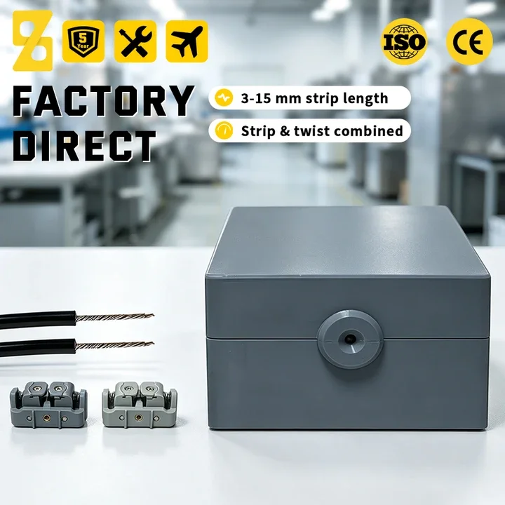 Electric Wire Stripping Twisting Machine Semi-Auto Multi-Strand RV Soft Cable 3-15mm Stripper Twister All-in-One
