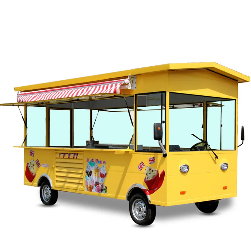 New Design 5m Long Veletages Fast Food Van Customized Mobile Fast Food Truck Multifunctional Food Cart