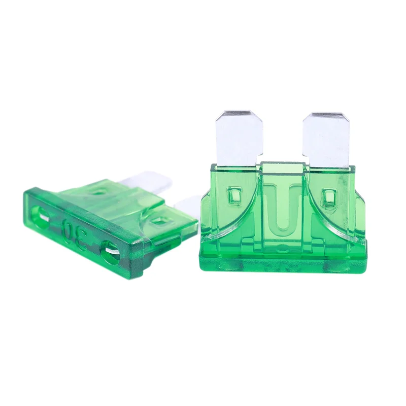 AA60-ยานพาหนะรถยนต์ 30A 30Amp สีเขียวสองใบมีด ATC ฟิวส์ 90 ชิ้น