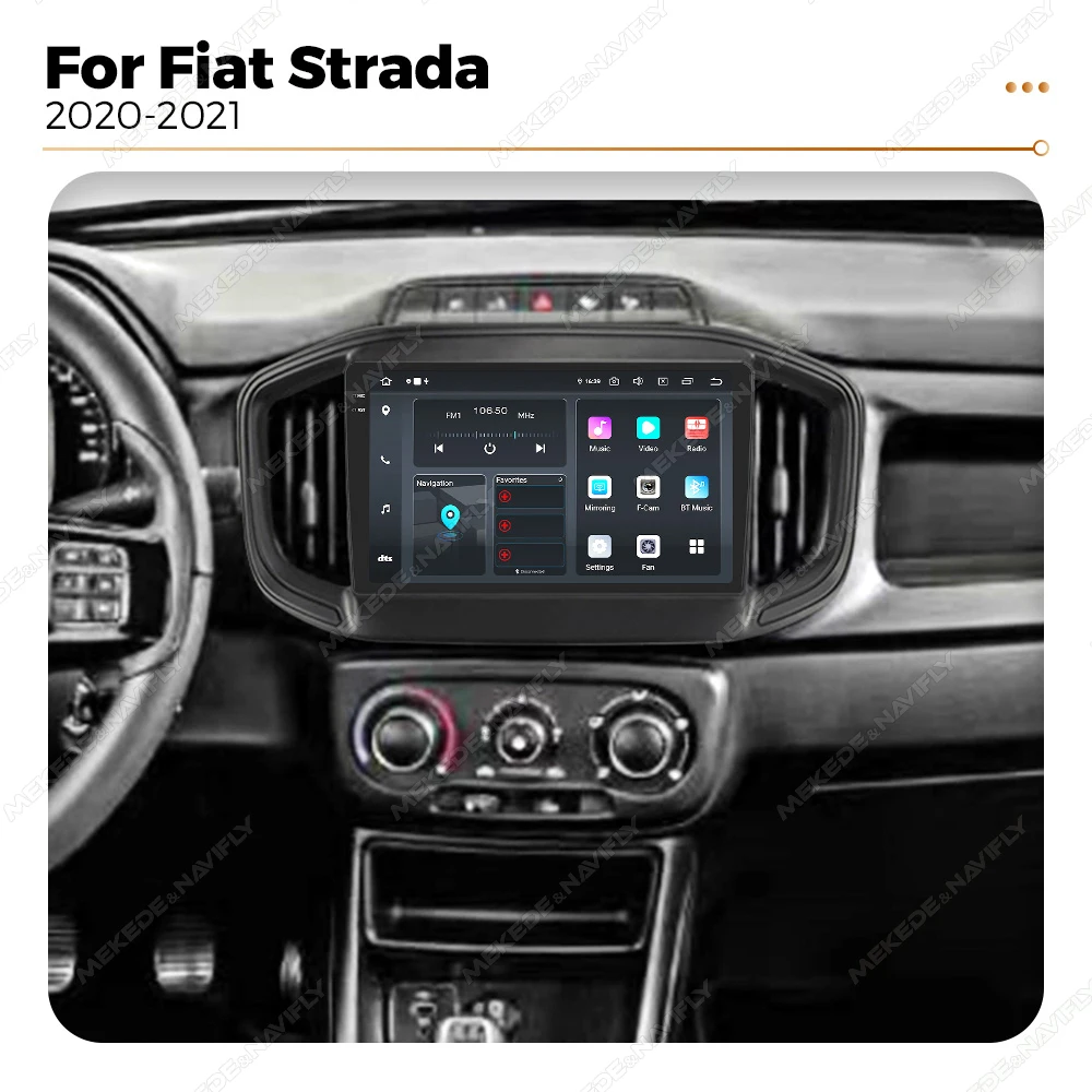 Qualcomm Snapdragon 665 Android 14 Carplay For Fiat Strada 2020 2021 Car Multimedia Video Player GPS Auto Radio RDS NO DVD 2DIN