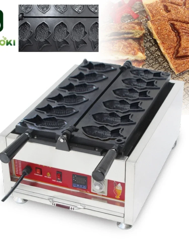 

Korean fish shape with close mouth taiyaki maker commercial Taiwan fish shaped waffle iron Electric taiyaki machine