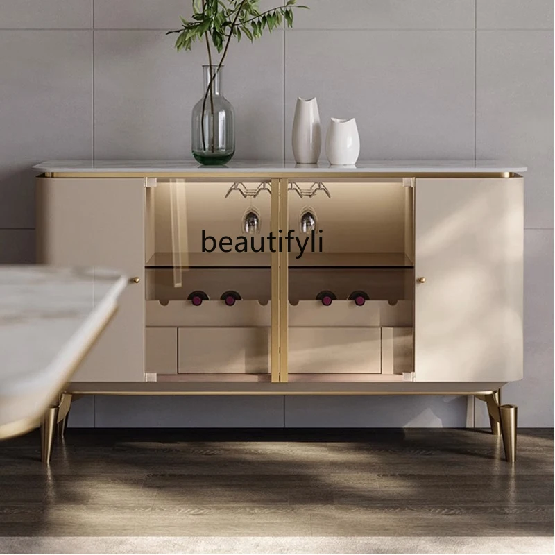 

Light Luxury Entrance Cabinet Simple Modern Sideboard Cabinet Italian Minimalist Wall Storage Tea Cabinet