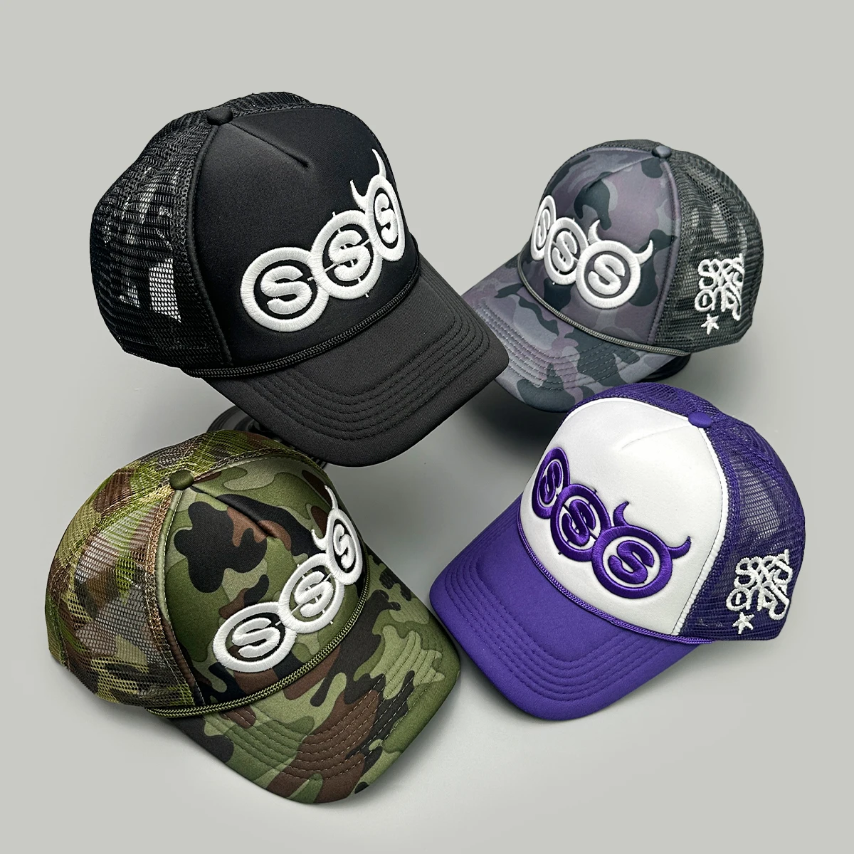 

Personal Devil Horns Letters Embroidery Baseball Hats New Unisex Breathable Mesh Sunshade Hip Hop Versatile Outdoor Trucker Caps