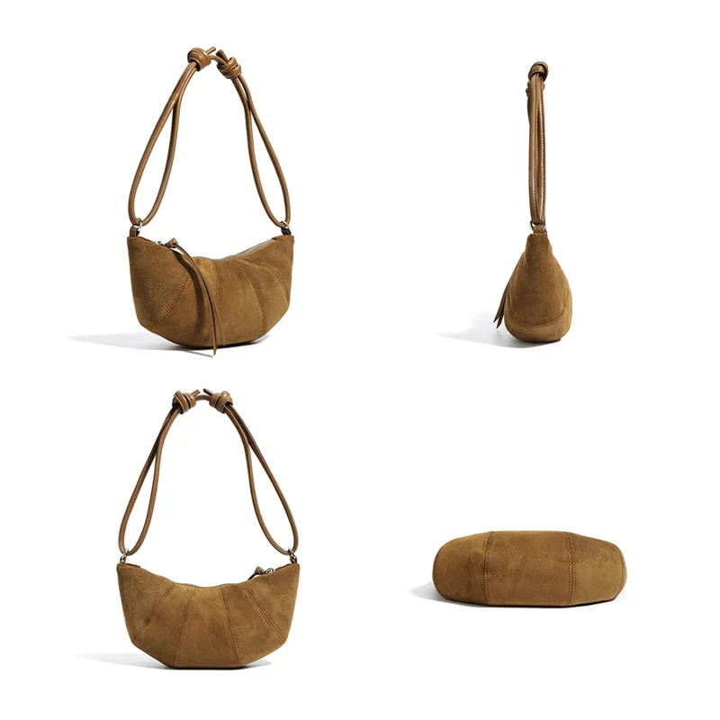 2024 nuevo bolso de bola de masa para mujer, bolso de hombro de nicho para axila, bandolera cruzada para mujer, Croissant Maillard, Hobos de Otoño Invierno