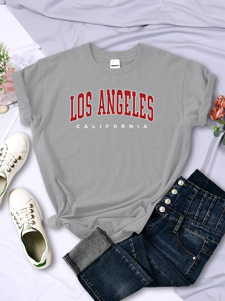 Kurzarm druck Kleidung Damen T-Shirt Los Angeles Kalifornien druckt weibliche Top-Mode T-Shirt Sommer atmungsaktive Kleidung