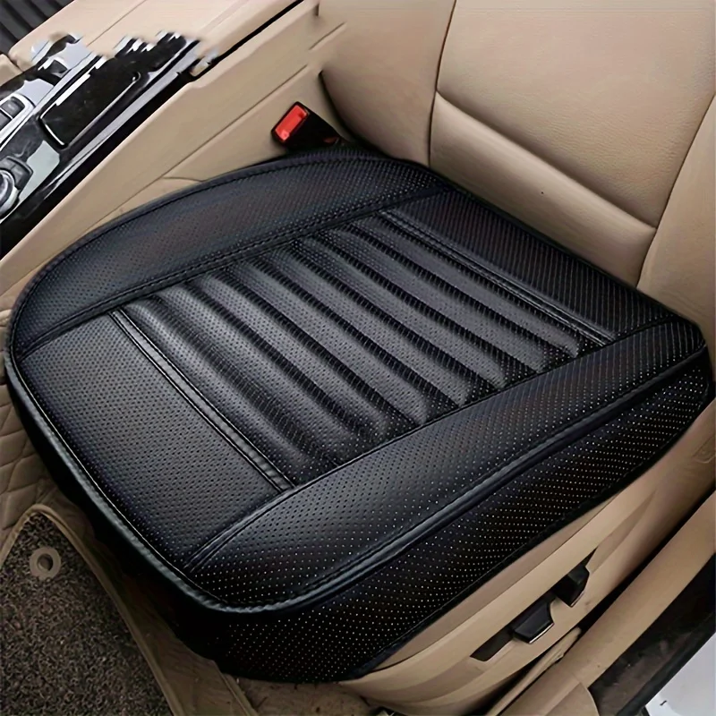 Breathable PU Leather Auto Seat Cushion Protector Anti Slip Car Seat Cover,Four Seasons Protector Mat Universal Seat-Cover