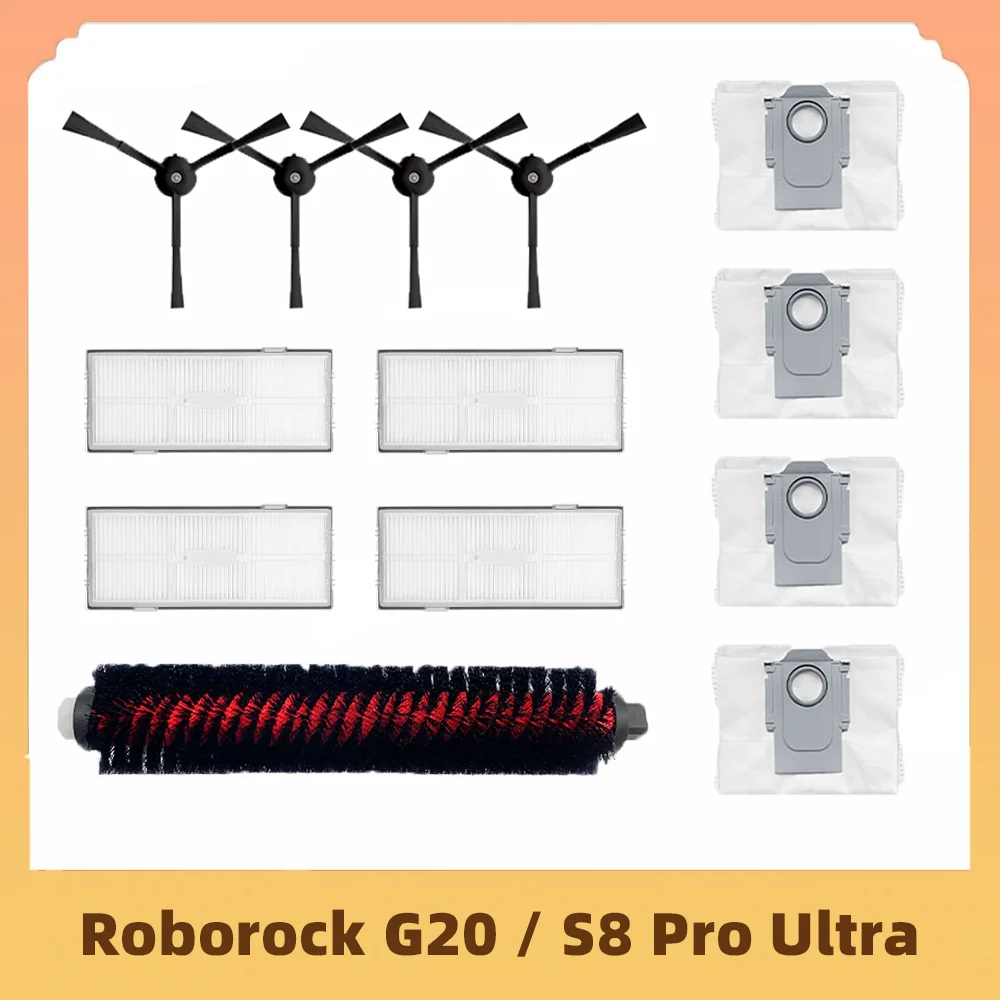 Replacement For Roborock G20 / S8 Pro Ultra Robot Vacuum Cleaner Spare Parts Side Brush Filter Dust Bag