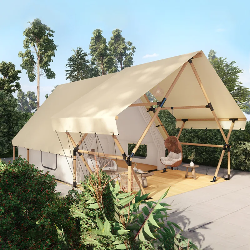 خيمة نفق عائلية من قماش أكسفورد ثلاثي، تصميم متعدد الغرف مقاوم للماء ومقاوم للرياح، خيمة تخييم خارجية محمولة #2