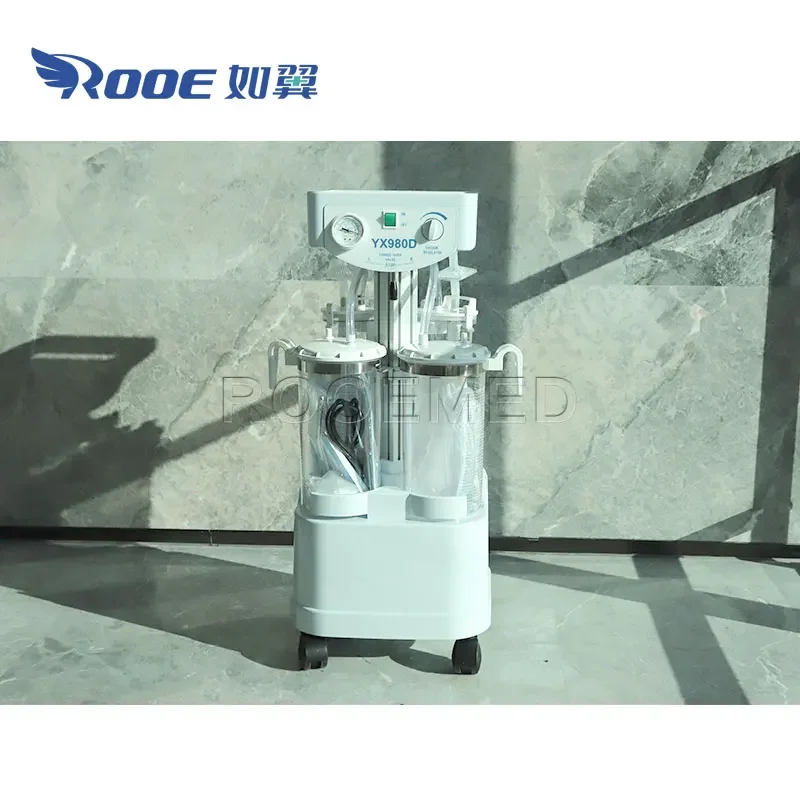 YX980D High Vacuum and Low Noise Medical Mobile Electric Operation Portable Water Suction Machine