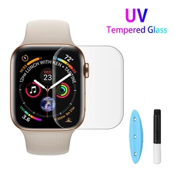 UV Curved Tempered Glass For Apple Watch 44 38 42 40 41 45 MM 45MM 44MM Glass iWatch Series 8 9 4 5 6 SE 7 3 2 Screen Protector