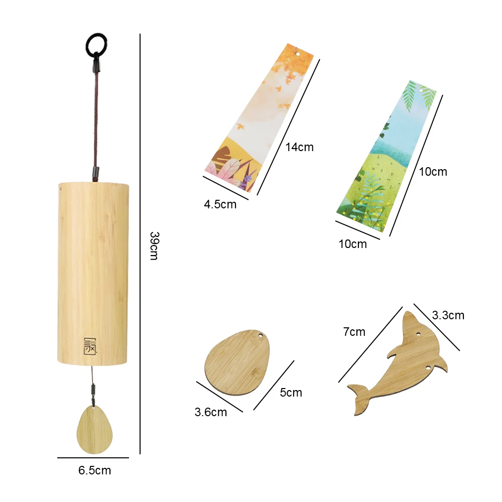 Outdoor Home Patio Garden Decoration Natural Windbell Music Chimes Handmade Wooden Bamboo Chord Wind Chimes Boho Windchime