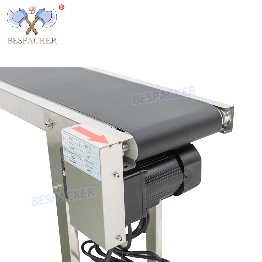 Bespacker PDS-190 Струйный принтер Конвейер Стол Ленточный переносной стол Сортировочный верстак Ленточный конвейер Коробка для бутылок Сумка Наклейка Конвейер