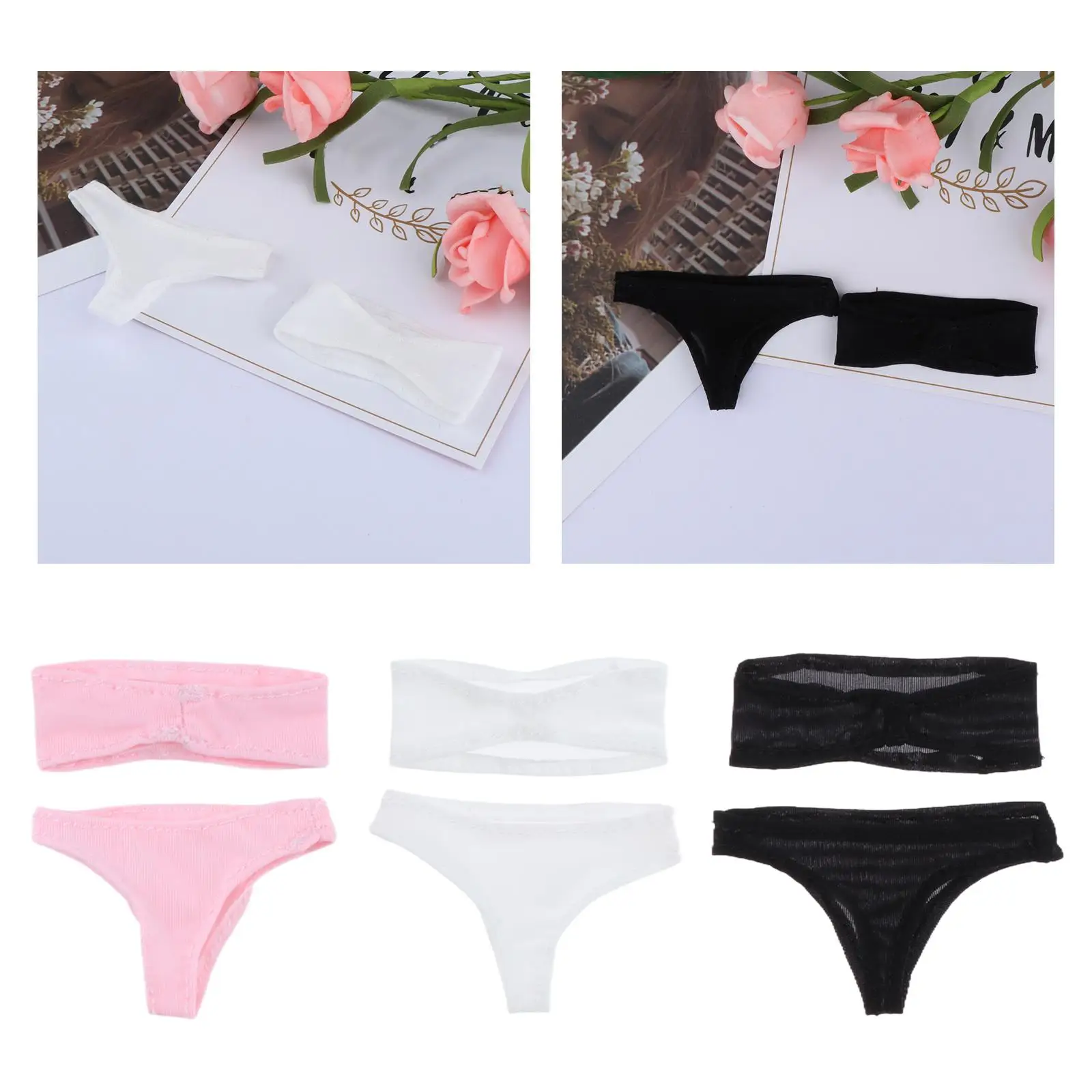 1/6 Scale Figure Doll Underwear Set Cloth Bra Panties for 12 Inch Female Action Figure Casual Outfit Accessories