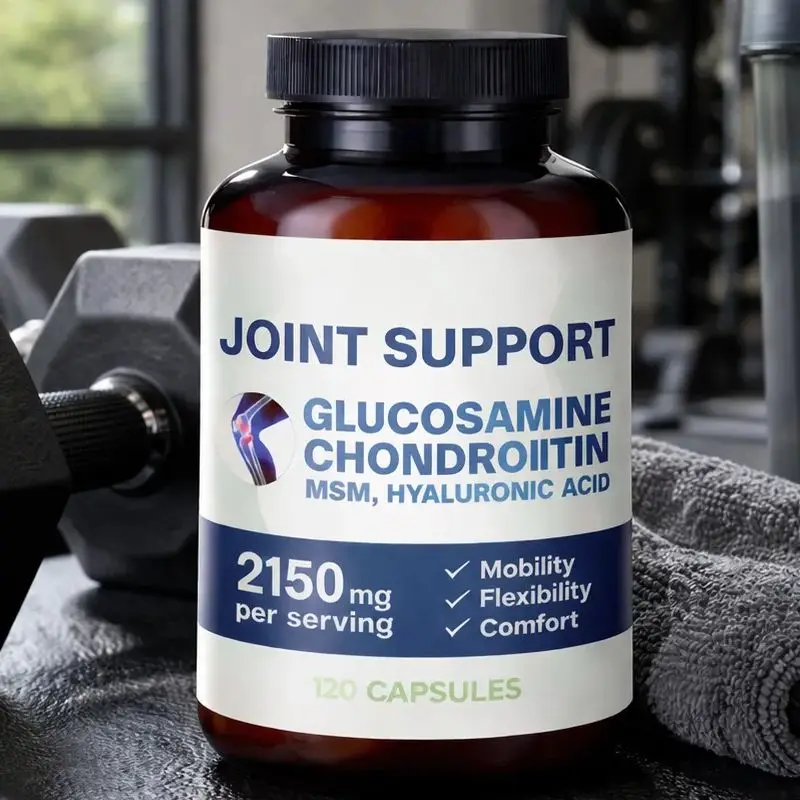 

Глюкозамин, хондроитин и МСМ: добавка для поддержки суставов, улучшения подвижности и гибкости, здоровья суставов для взрослых, без ГМО, 120 капсул